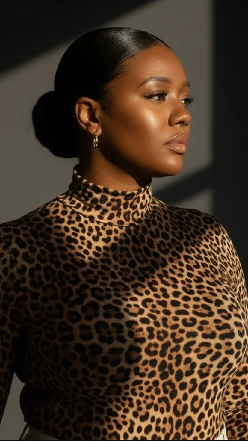 Leopard Whisper Long Sleeve β Bold Elegance in a Timeless Silhouette
