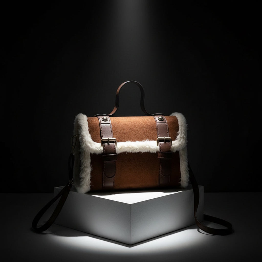 Vintage Velvet Luxe Tote β Elegant Plush Brown Shoulder & Crossbody Bag