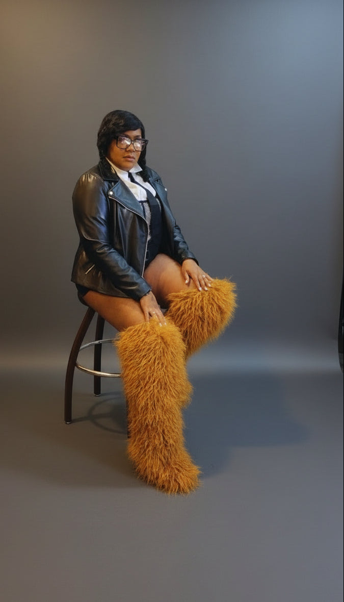 🧸TEDDY BEAR OVER THE KNEE FUR BOOTS BOOTS TAKE UP TO 14 BUSINESS DAYS