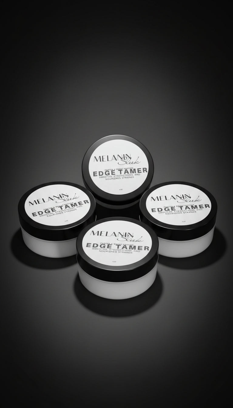 🖤 Melanin Sleek Edge Control Elixir – Clear Hydrating Formula for Sleek Updos & Stray Edges with Castor Oil