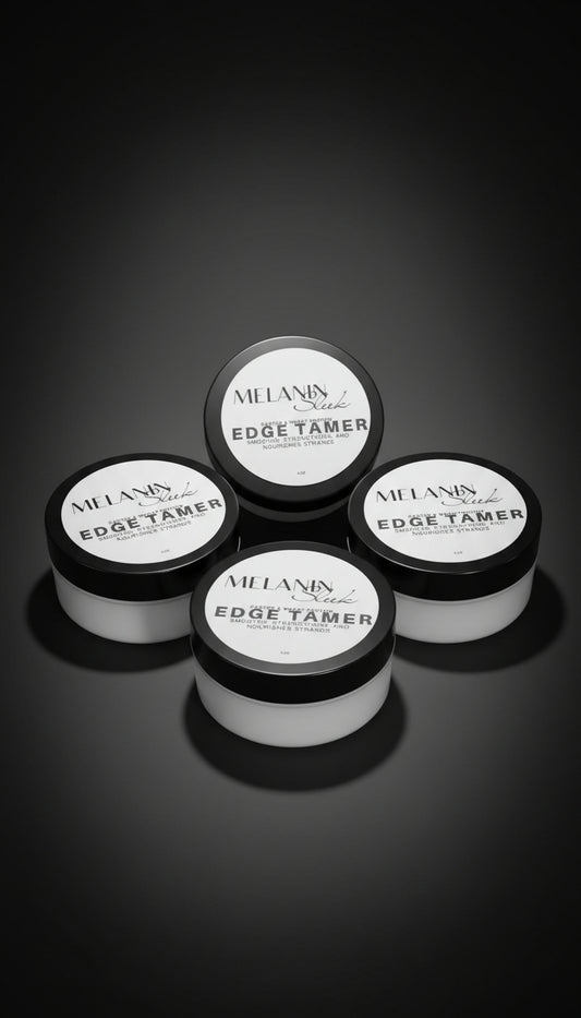 🖤 Melanin Sleek Edge Control Elixir – Clear Hydrating Formula for Sleek Updos & Stray Edges with Castor Oil