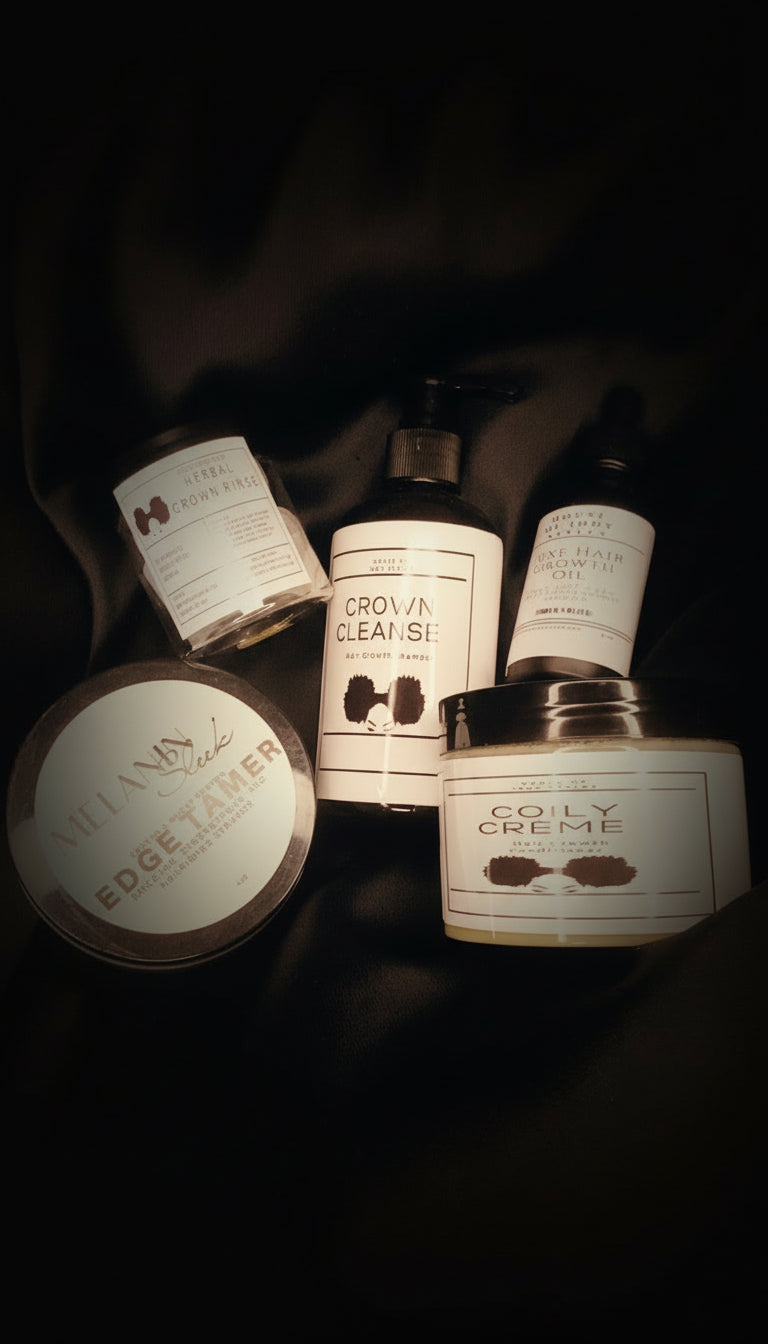 🖤 Indy Styles Hair Growth PLUS Kit – Complete Hair Care Collection with Melanin Sleek Edge Tamer
